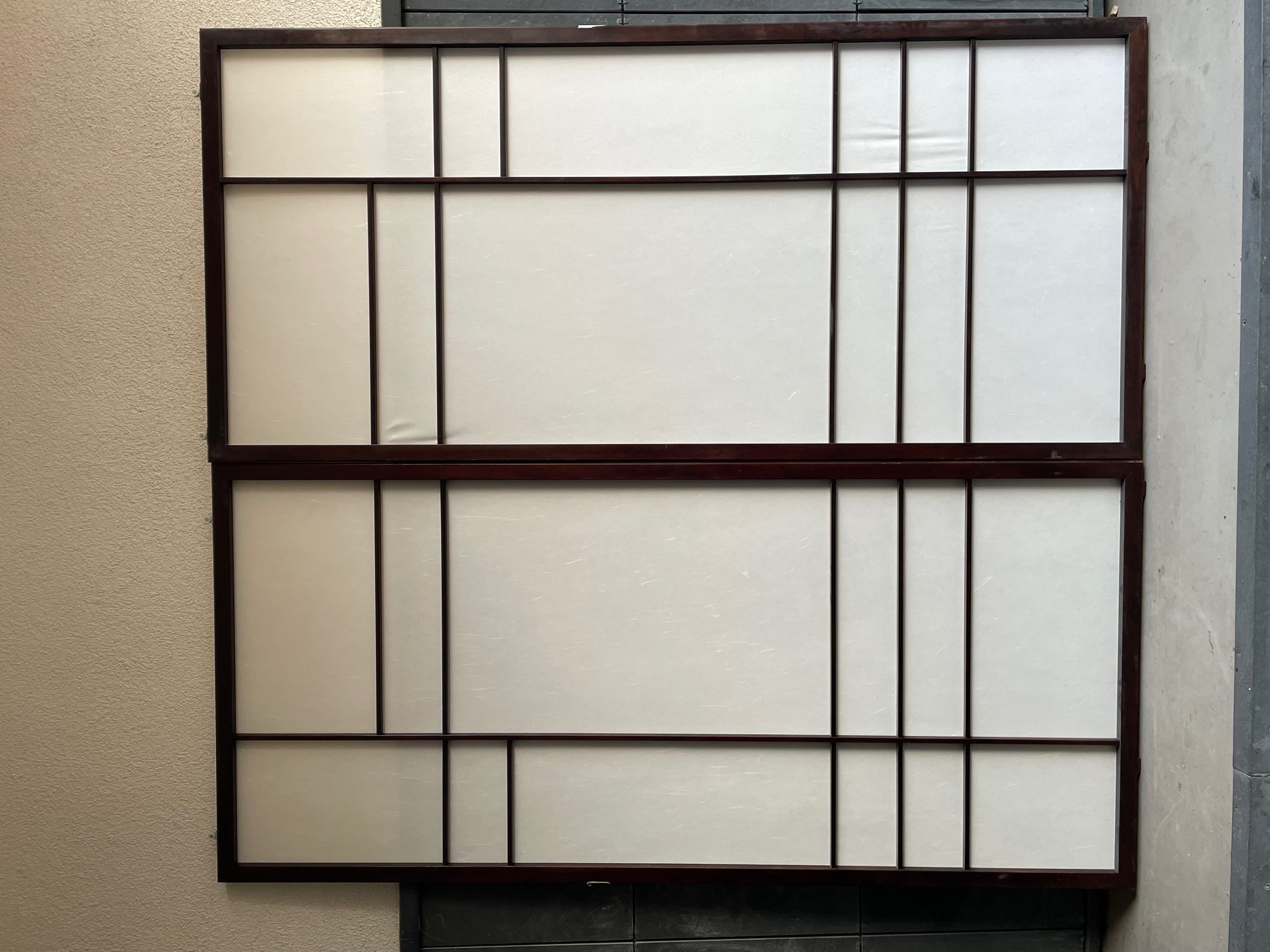 Lagershoji Set Dunkelbraun , 2 stck je  236,0  H x B 109,0, Trennwand, für Maueröffnung ca 215 B
