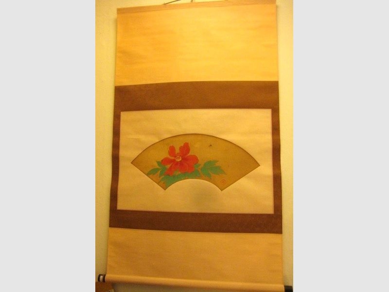 Wandbild Kamelie mit Biene