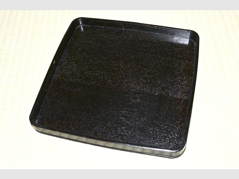 Holztablett, schwarz