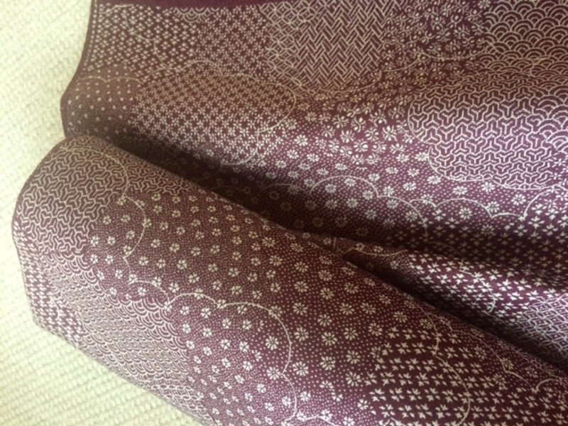 Kimonostoff Seidengemisch aubergine 10m