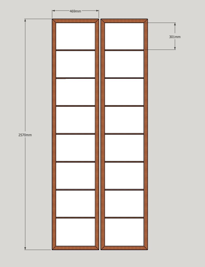 LagerAngebot Drehtür Shoji zwei Elemente Dunkelbraun gebraucht 256,3cm H x 46,9cm B