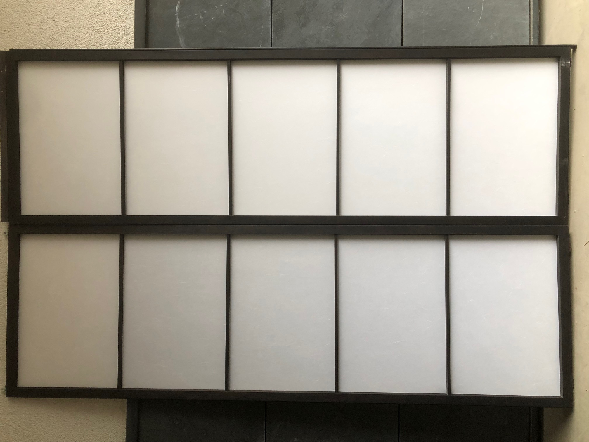 2 Lager Shoji schwarz gebeizt für B ca 148 B x 250 H 