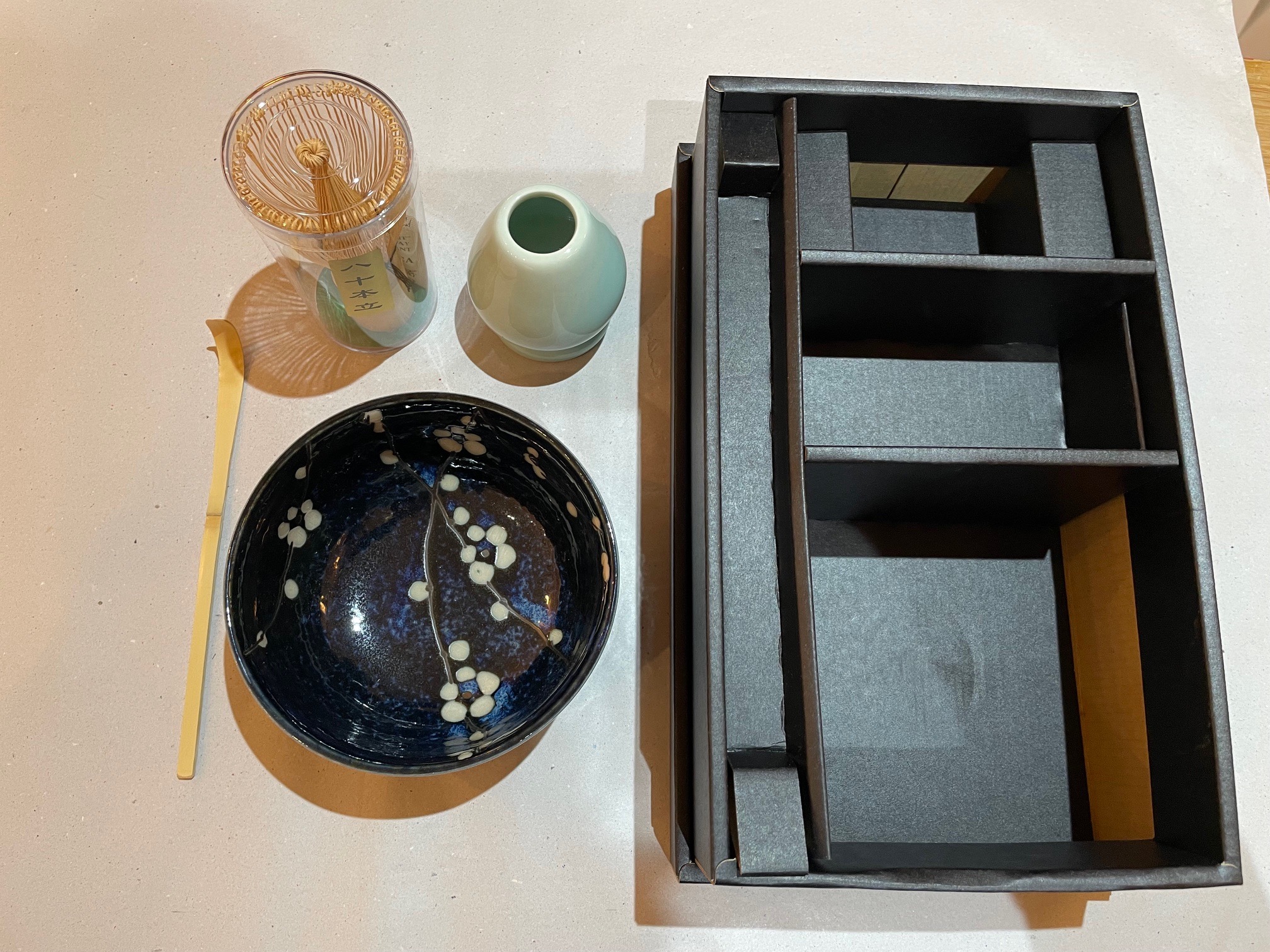 Matcha Set 4-teilig Kirschblüte Blau